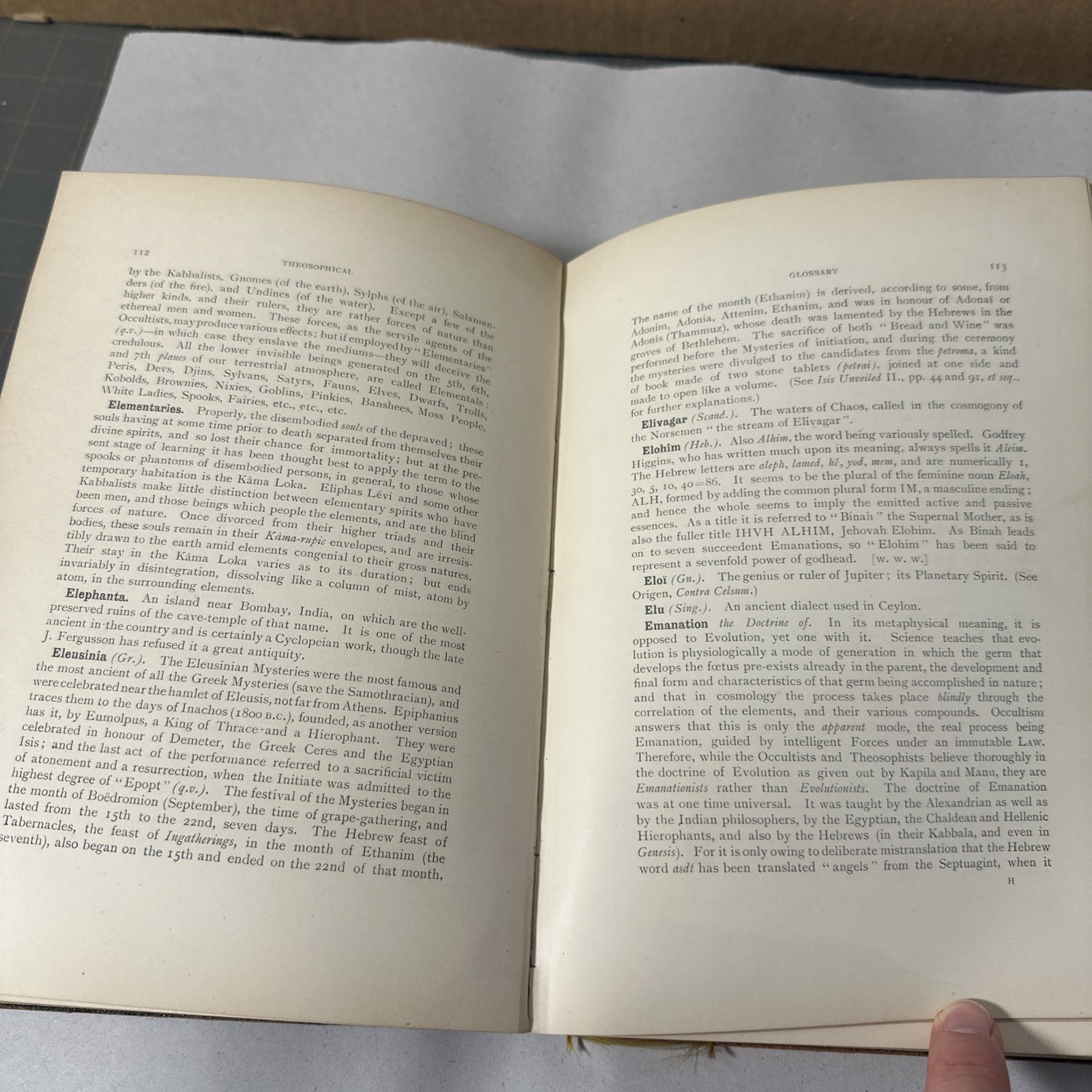 The Theosophical Glossary by H.P. Blavatsky 1892 First Edition Book Provenance