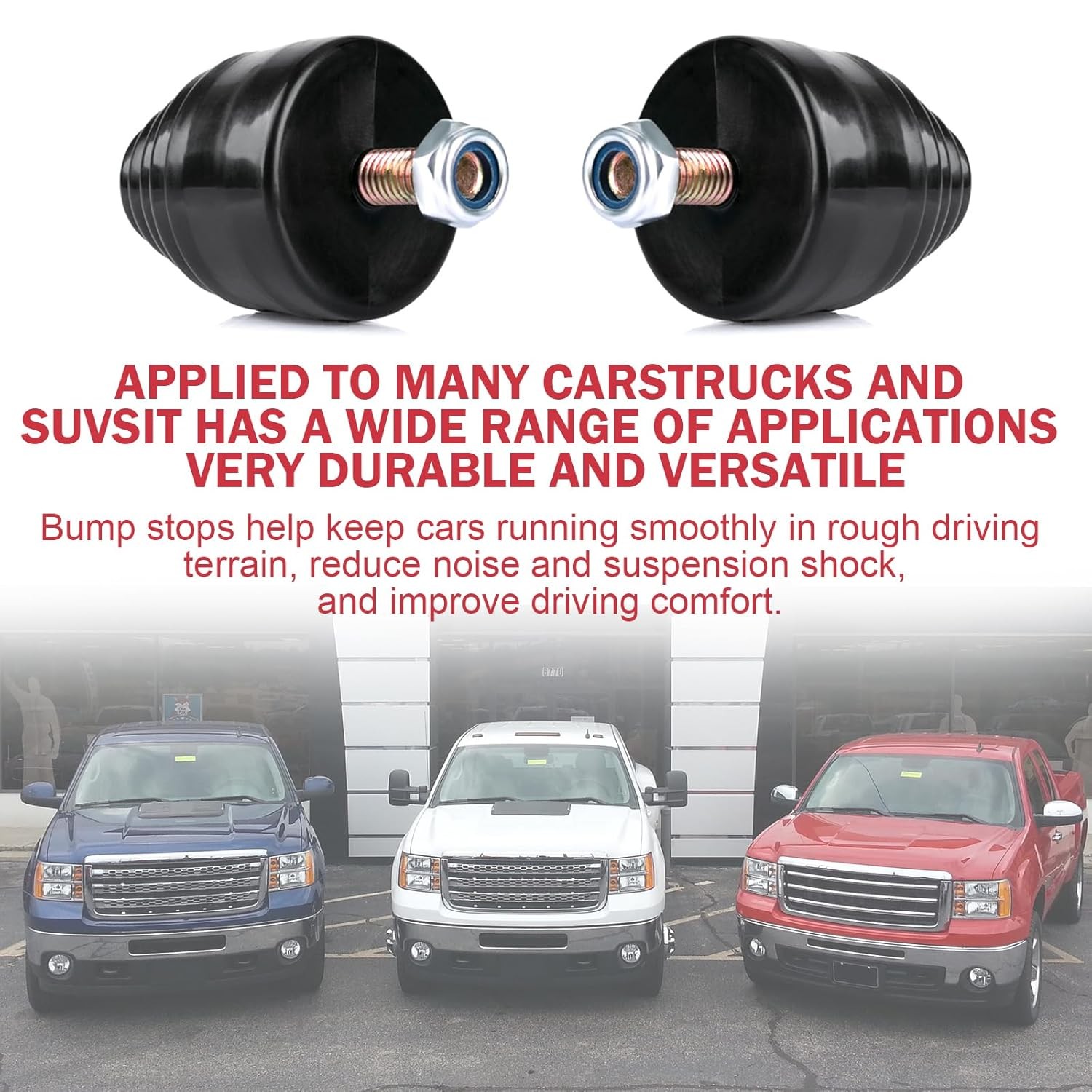 Suspension Bump Stop 9.9101G Black Universal Bump Stops Kit for Cars, Trucks and