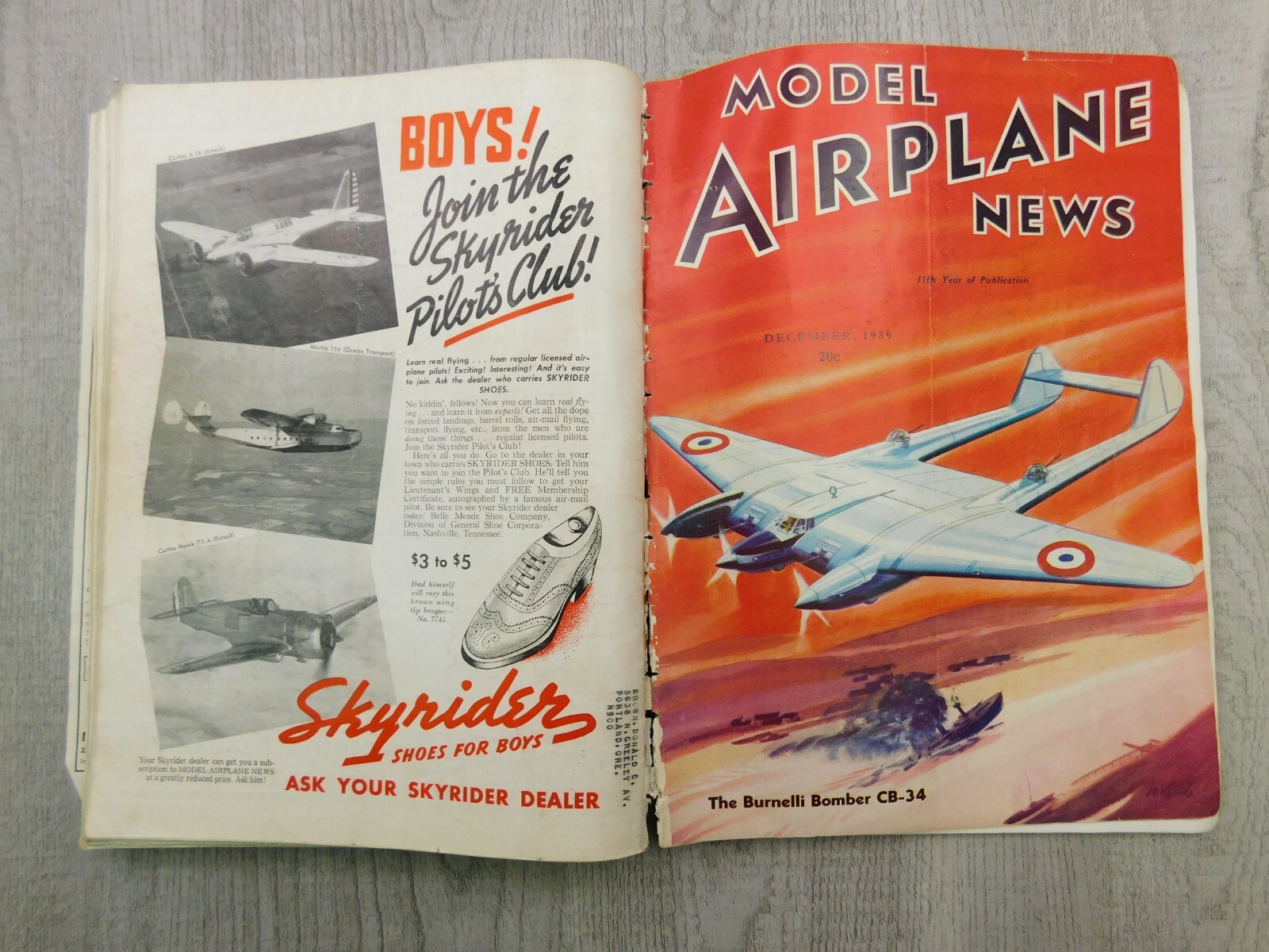 MODEL AIRPLANE NEWS FEB JUN JUL AUG 1939 Planes WII Boeing Vintage Magazine Lot