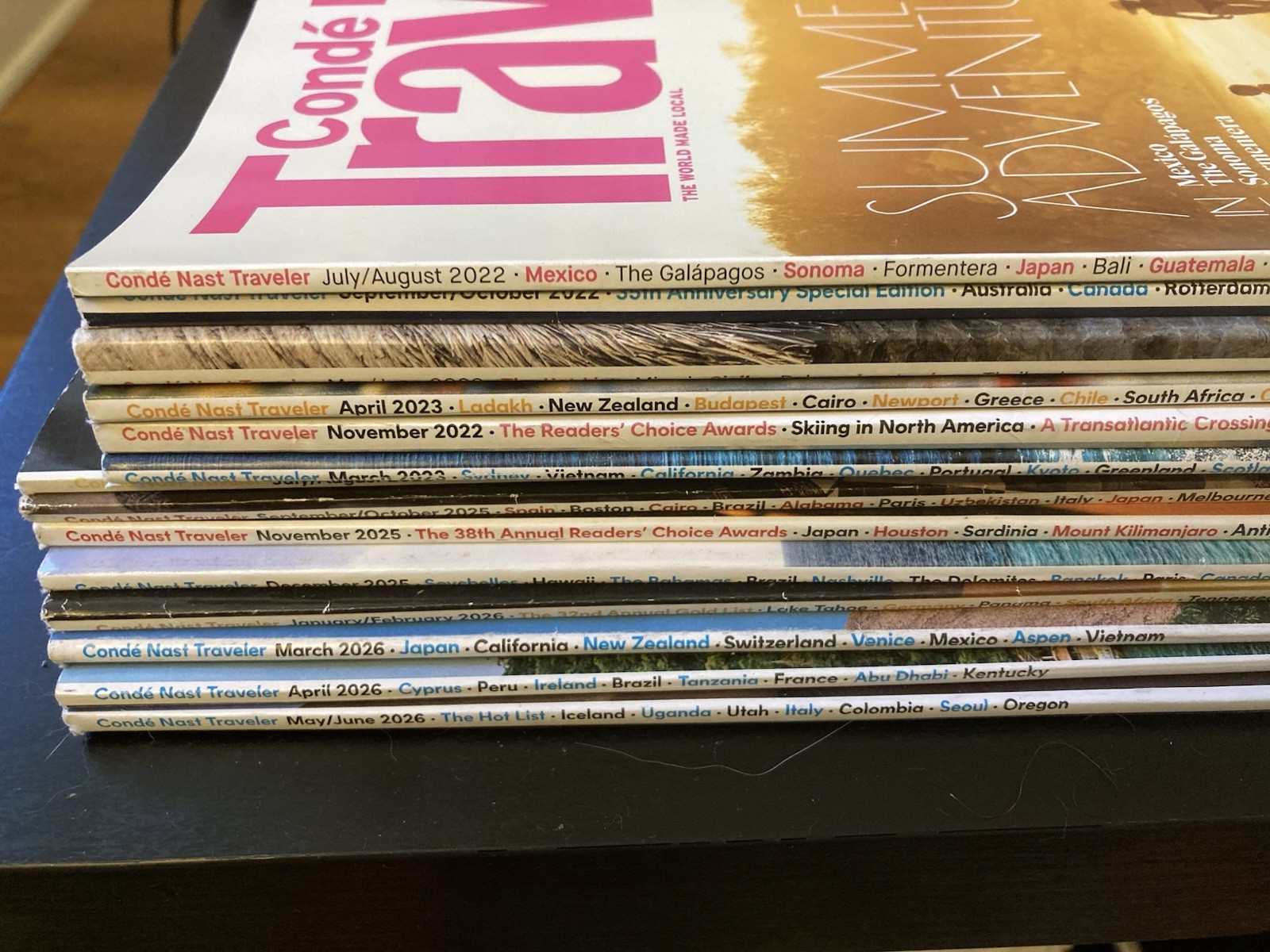 14 Lot Conde Nast Traveler World Travel Magazine From 2022-2023 and 2025-2026
