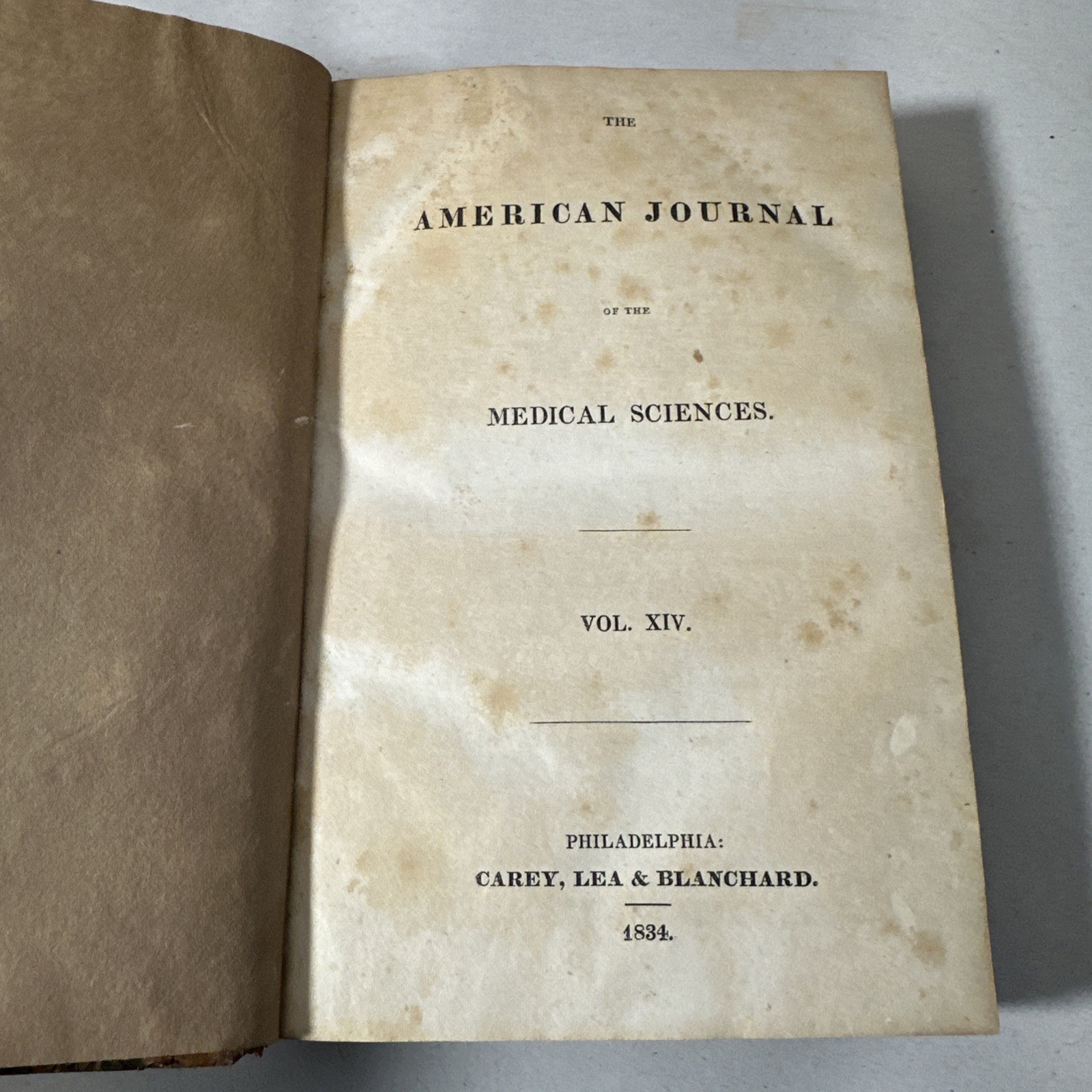 American Journal Medical Sciences 1834 First Edition Book Plates Volume 14