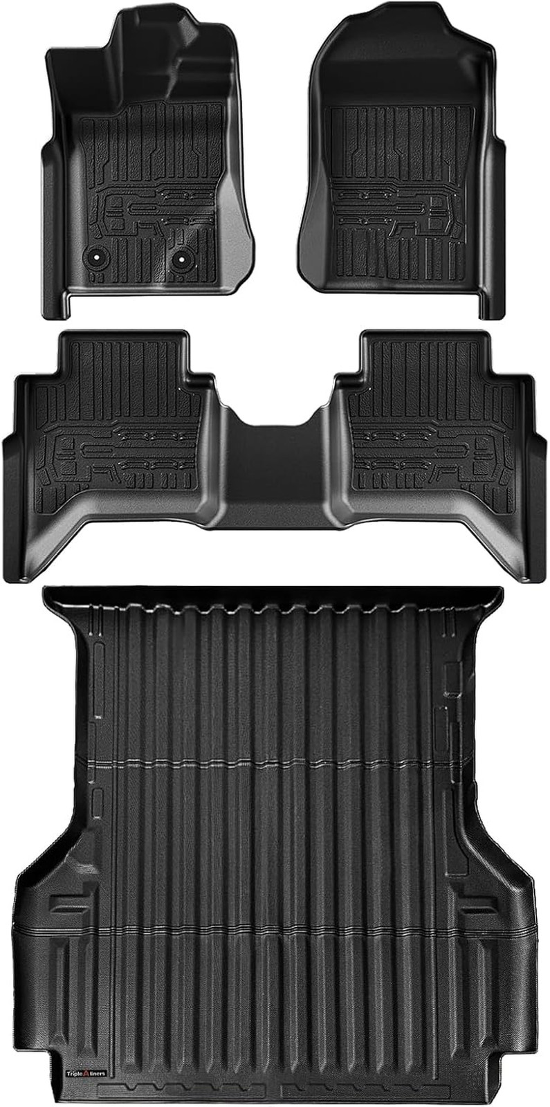 Truck Bed Mat & Floor Mats Front Rear Full Set Compatible with Ford Ranger 2024-
