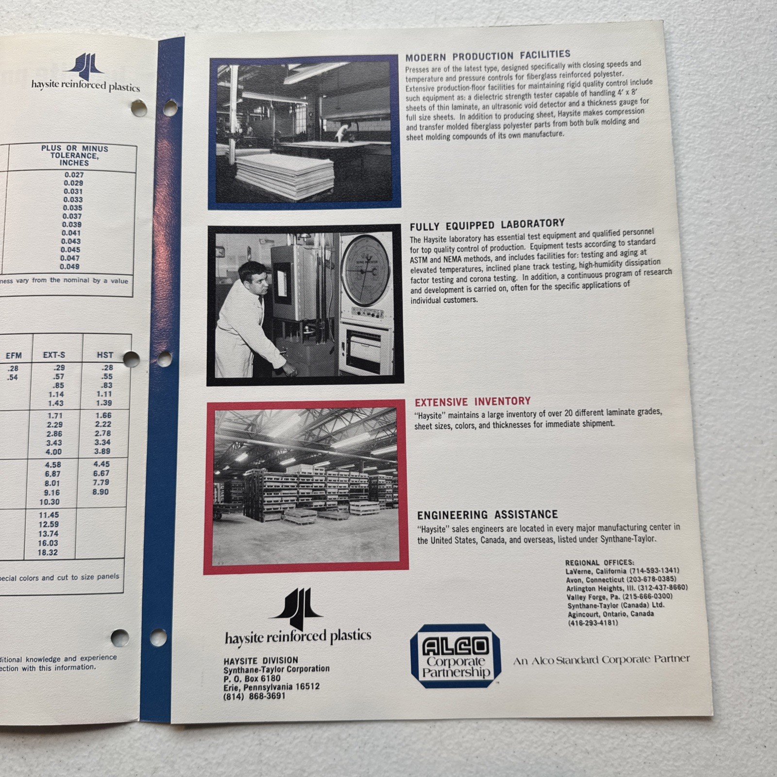Haysite Reinforced Plastics Polyester Glass Laminate Sheet Design Data Guide