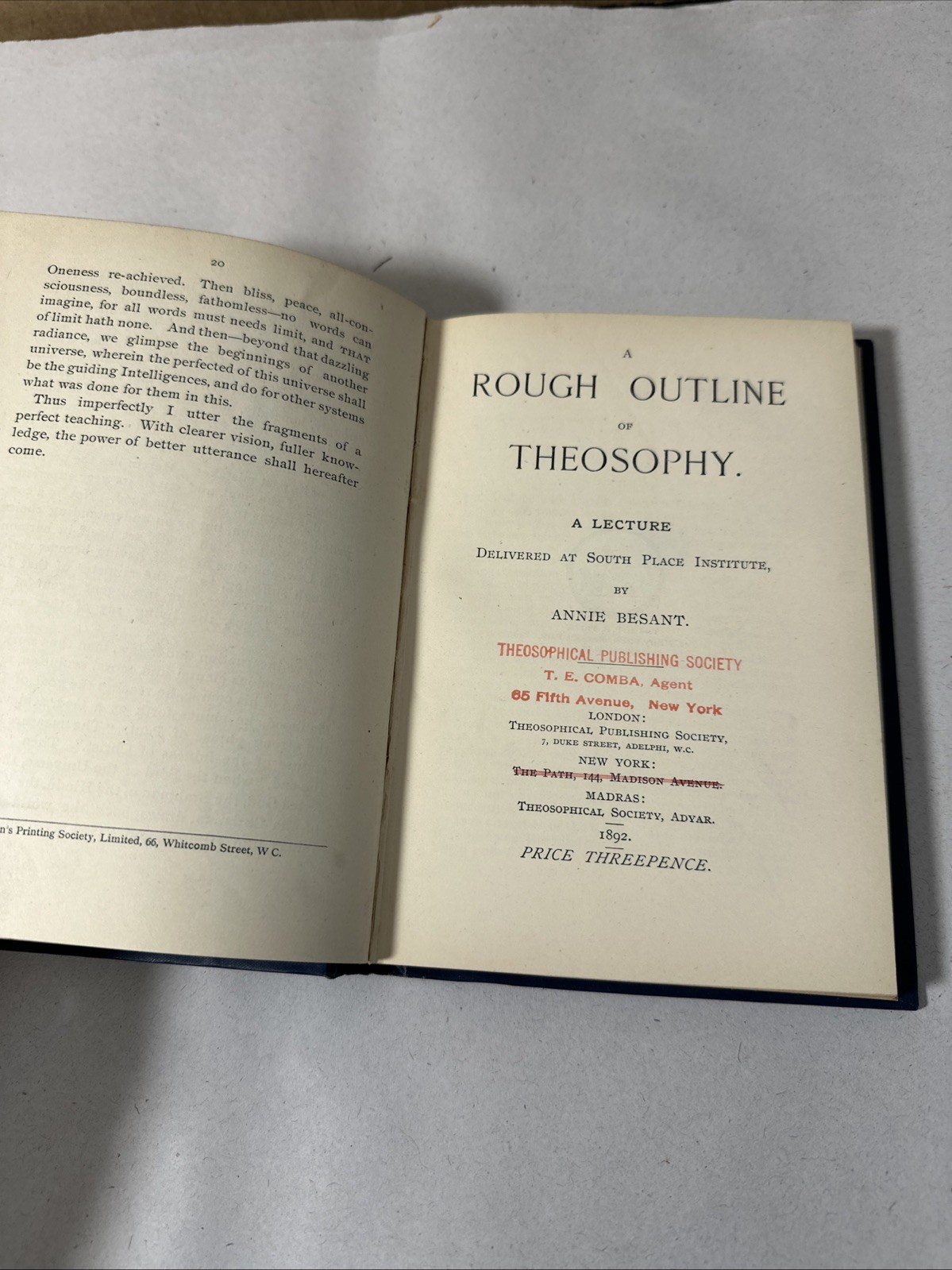 Theosophical Essays by Annie Besant 1895 First Edition Occult Rare Book