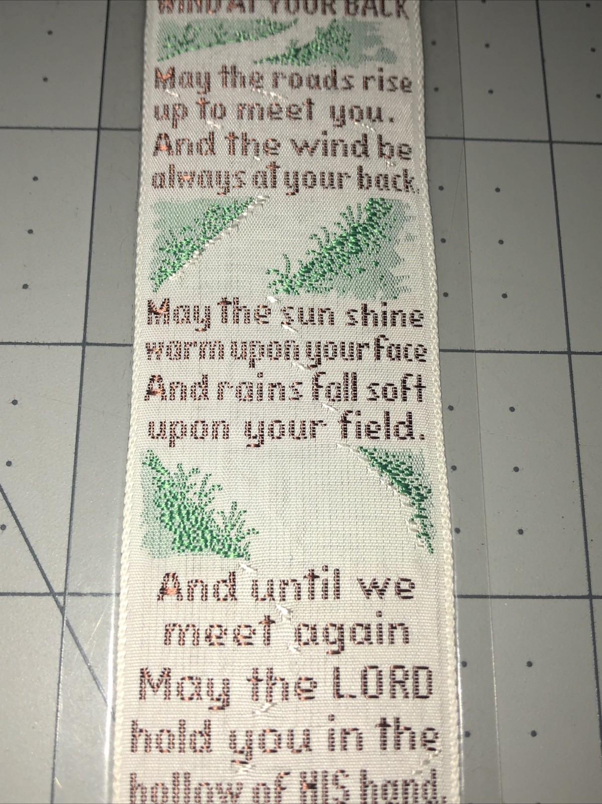 WIND AT YOUR BACK Weve-A-Gift Lovely Bookmark Vintage Philadelphia PA Polyester