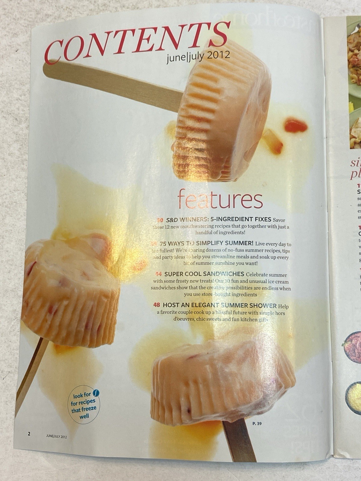 Taste of Home Simple Delicious Magazine Jun Jul 2012 Ice Cream Sandwiches Picnic