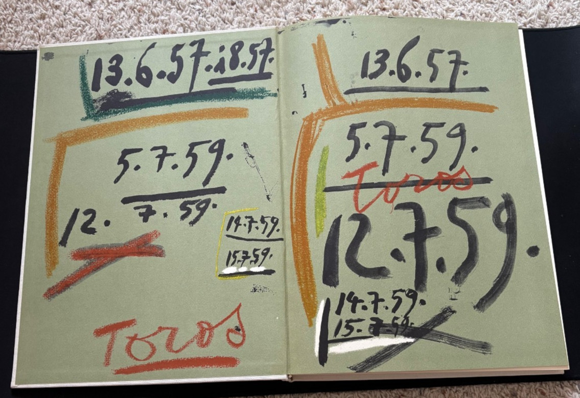 1961 Sketchbook PICASSO: Bulls and Bullfighters by Luis Miguel Dominguin 1st Ed.