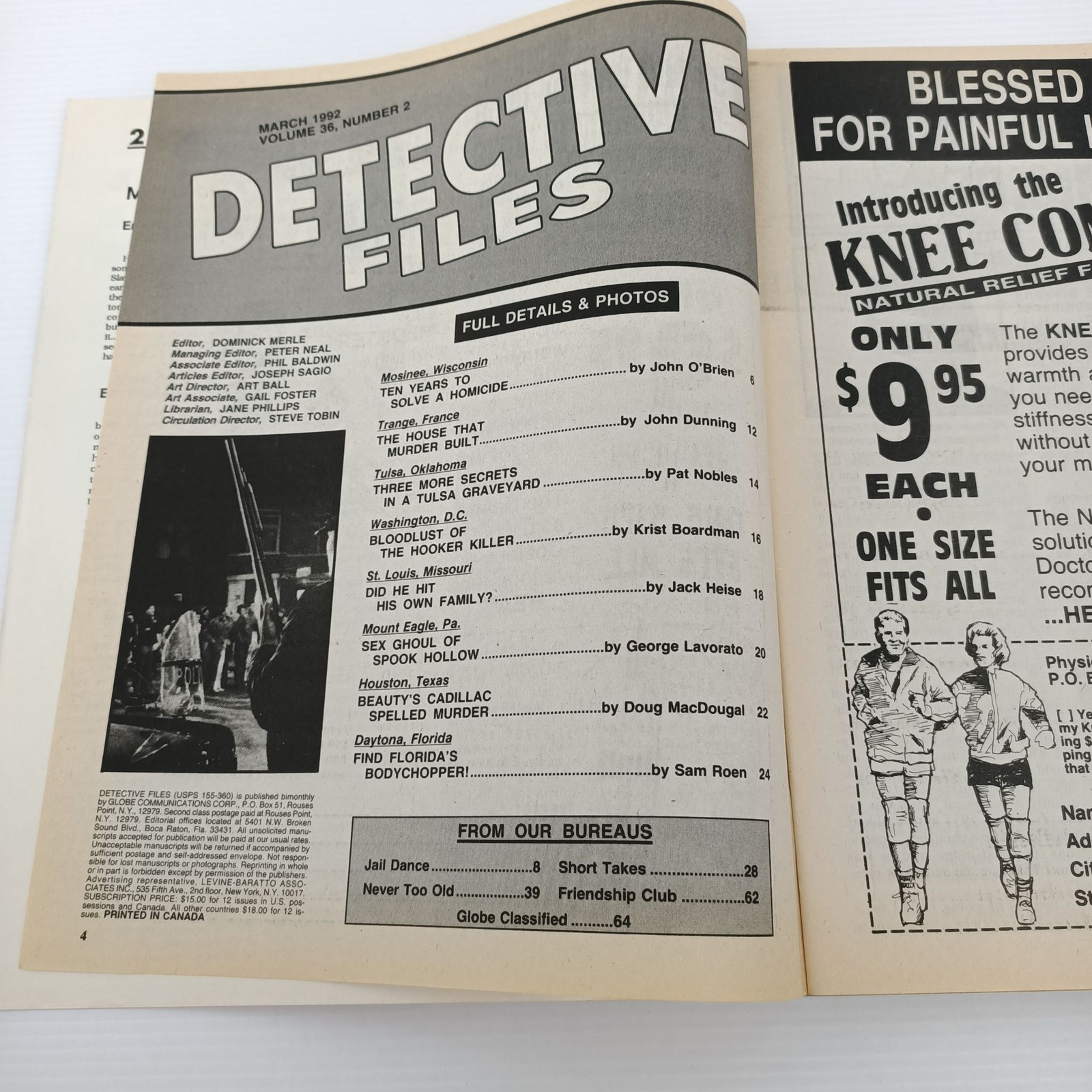 5x Detective Files Vintage True Crime Magazines 1991-1992 May-Jul 1992 Set