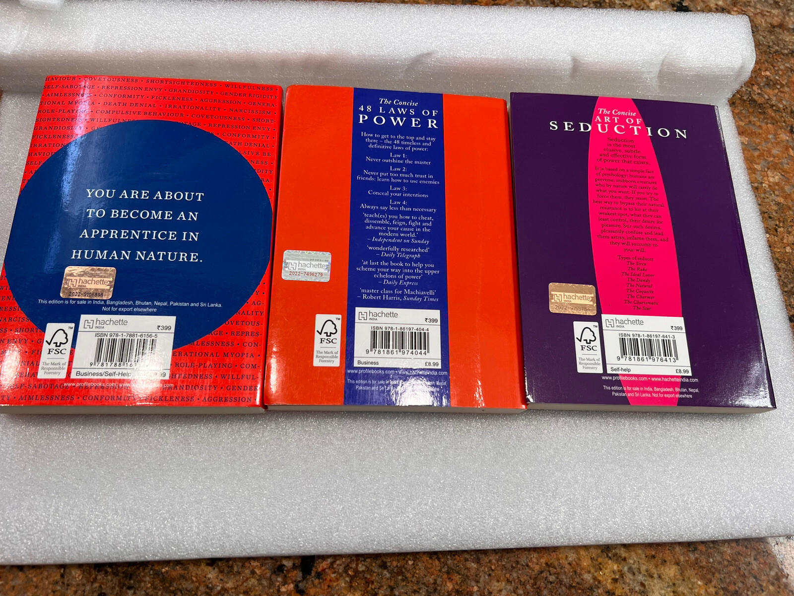 Robert Greene Collection 5 Books Set -Concise law,Seduction,Power, Mastery, War