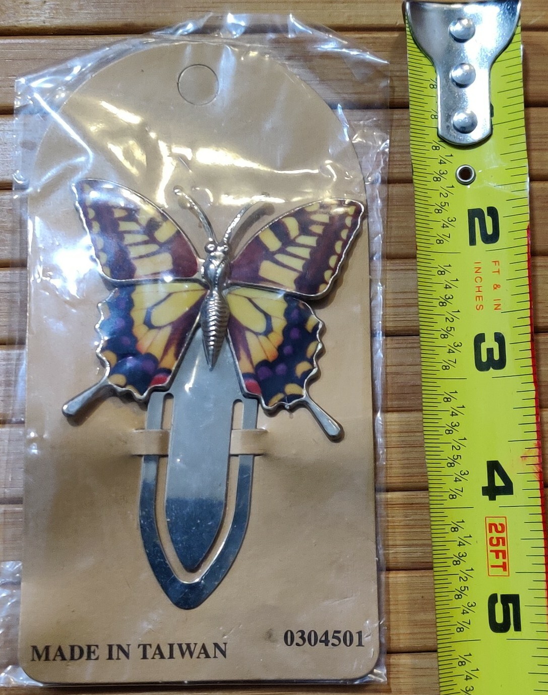Butterfly Metal Slip-On Bookmark /Insert Marker / Paper Clip 3.5×2.5″ NEW