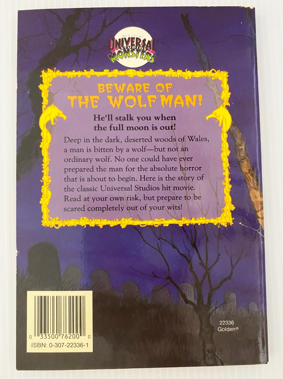 Universal Monsters The Wolf Man Novelization 1992 with Pull Out Poster Werewolf