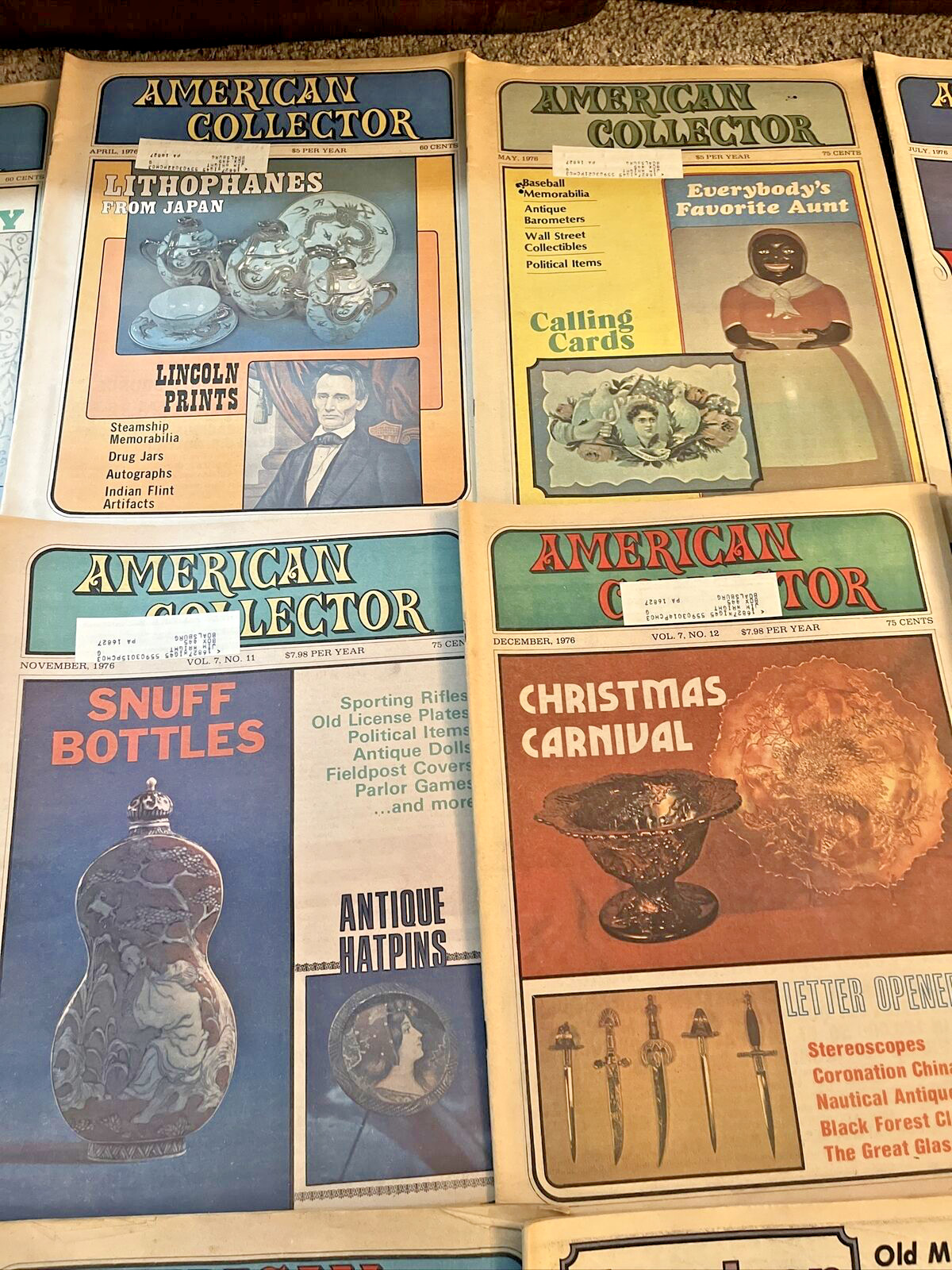 LOT Of 20 “American Collector” Magazines 1976-77 Occupied Japan Carnival Glass