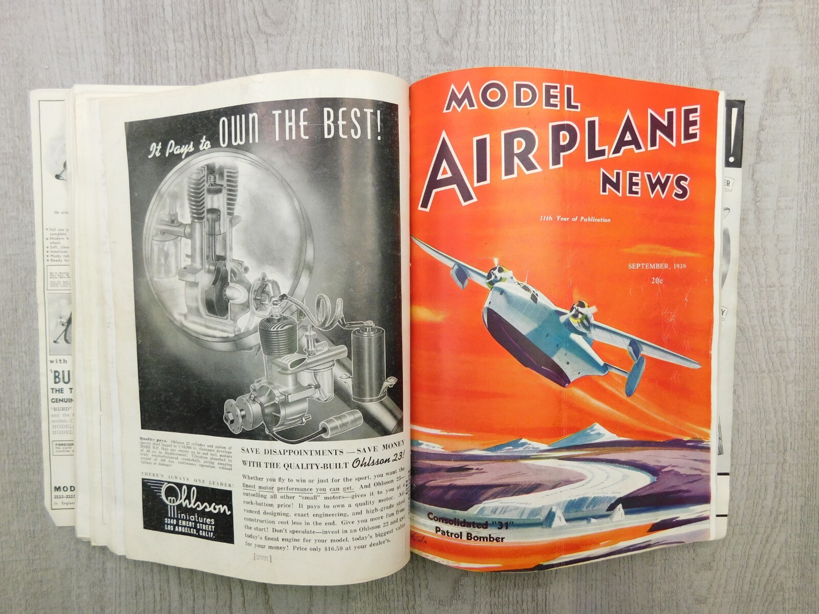 MODEL AIRPLANE NEWS FEB JUN JUL AUG 1939 Planes WII Boeing Vintage Magazine Lot