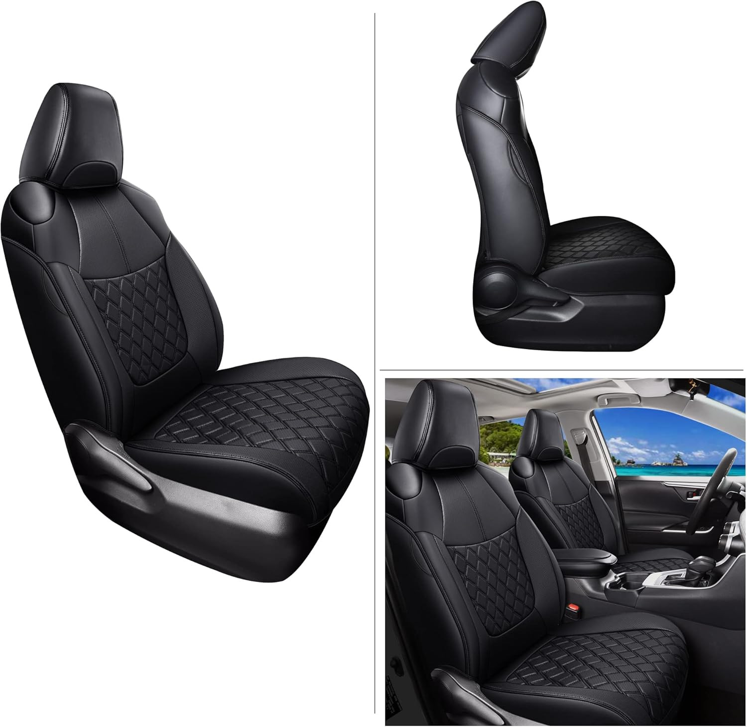 Custom Fit RAV4 Car Seat Covers Full Set, Waterproof Front&Rear Seat Cushion Fit