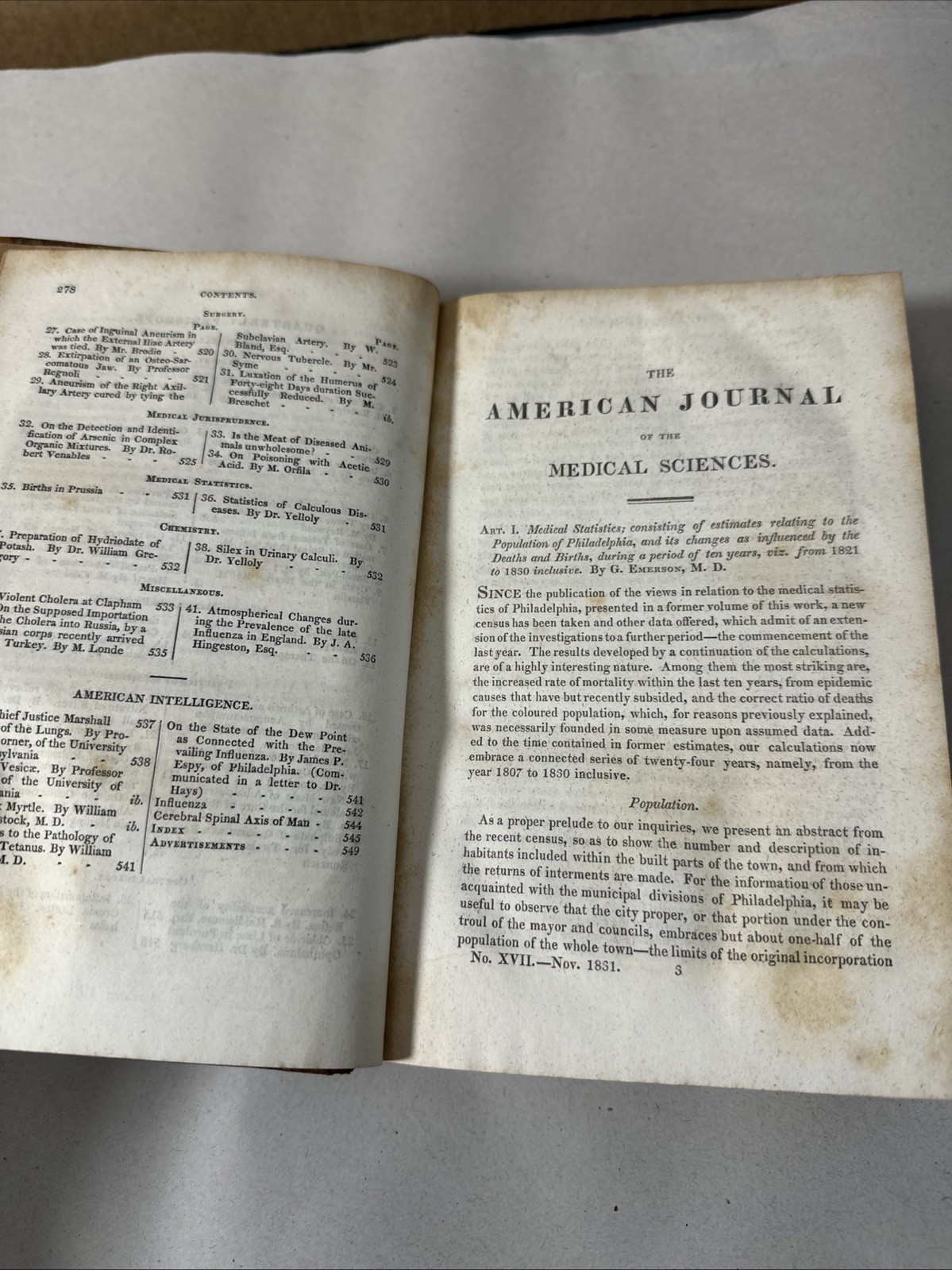 American Journal Medical Sciences 1831 First Edition Book Plates Volume 9