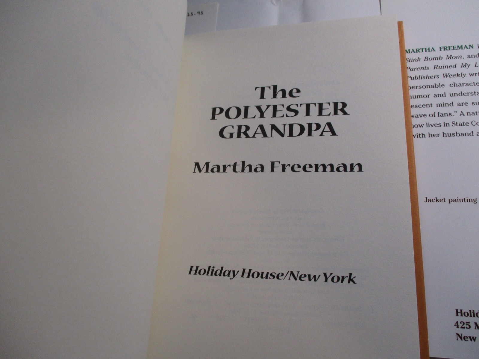Polyester Grandpa, Martha Freeman, 1st Edition, Hardcover, DJ, 1998