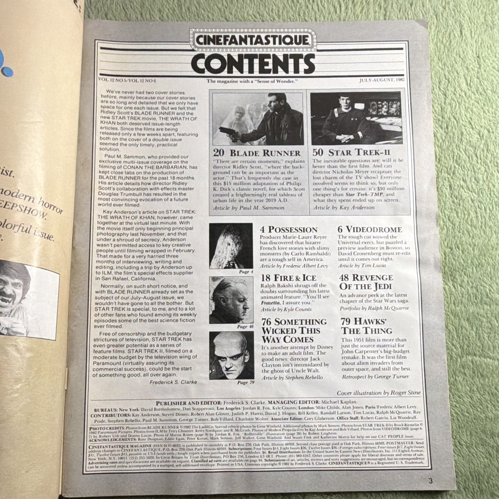 Cinefantastique Jul-Aug 1982 Issue 5/6 Illustrated Blade Runner Star Trek II