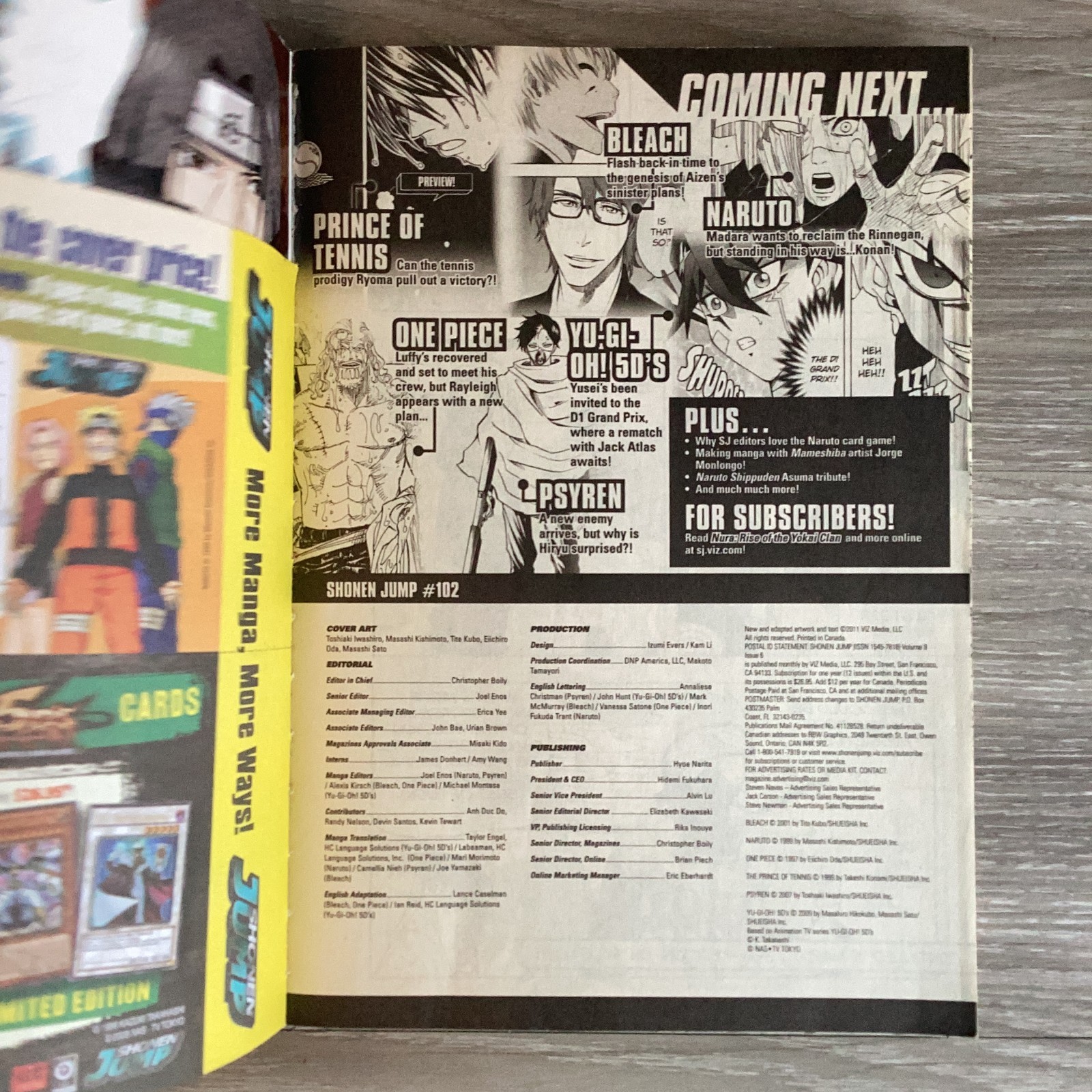 Shonen Jump Jun/Jul 2011 Vol 9 Issue 6 Nura One Piece Naruto Manga Anime