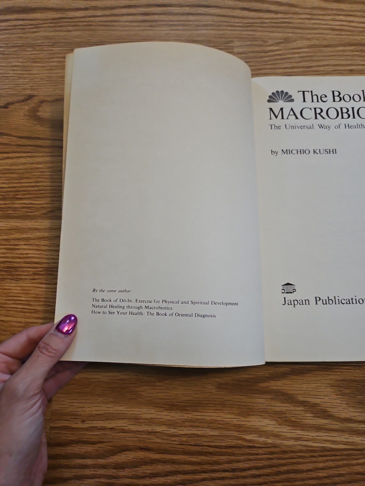 VTG Book of Macrobiotics Universal Way of Health and Happiness Michio Kushi 1977