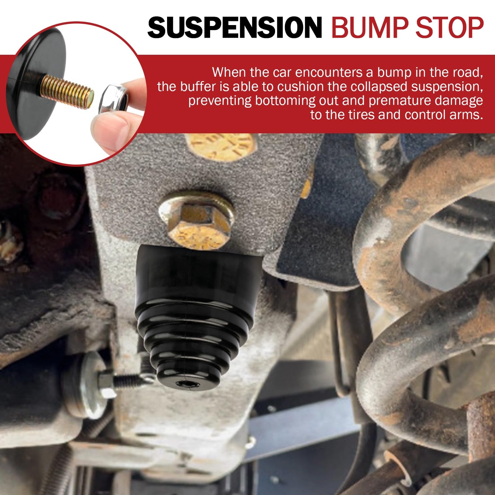 Suspension Bump Stop 9.9101G Black Universal Bump Stops Kit for Cars, Trucks …
