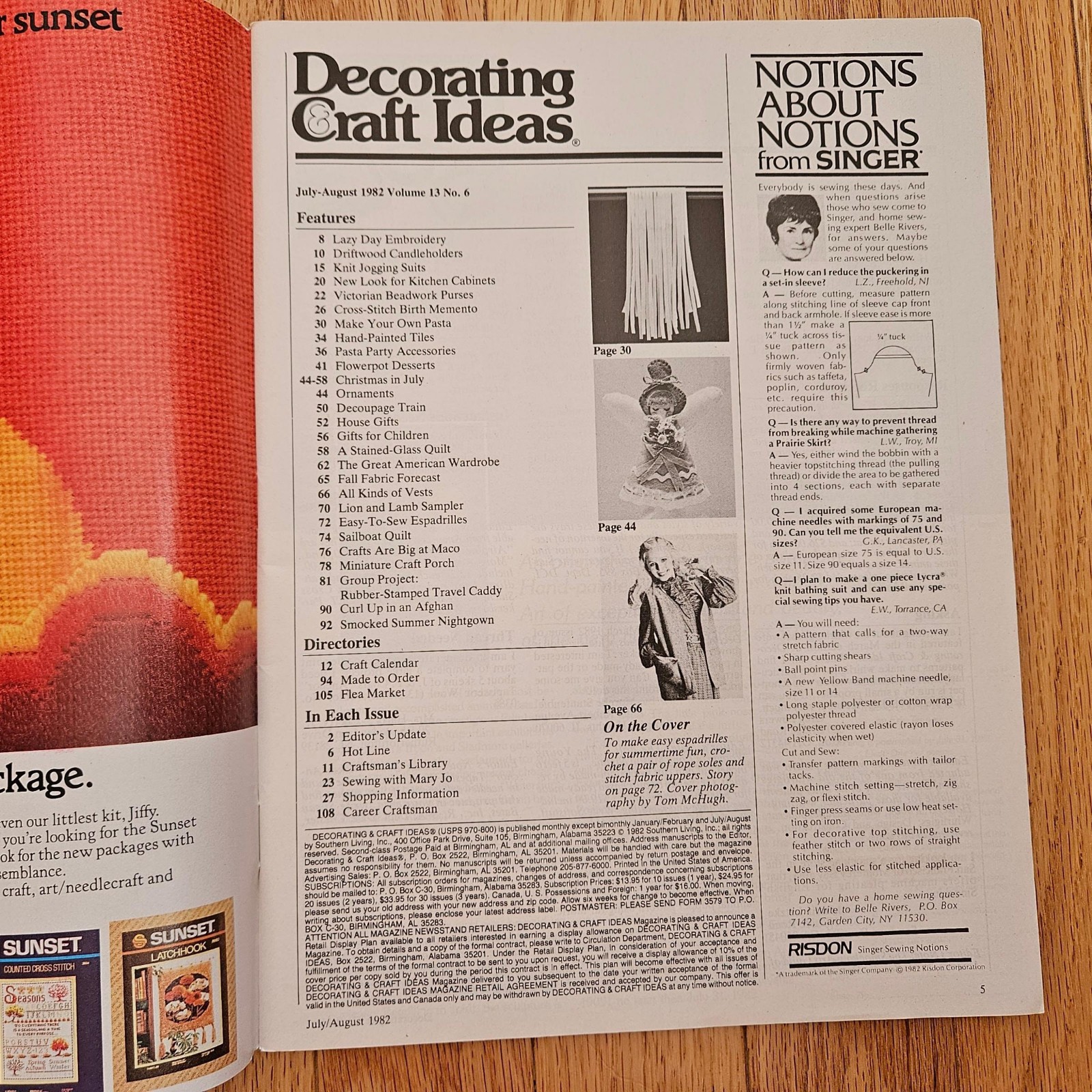 Decorating & Craft Ideas Magazine July/August 1982, 20-25 Projects, Ephemera Adv