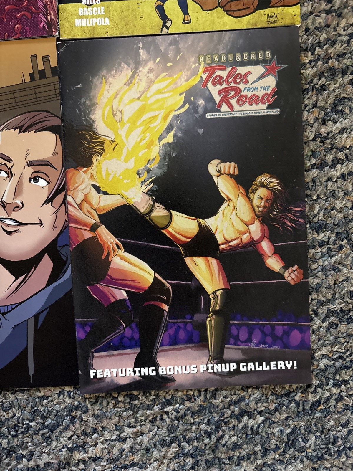 Lot of 9 Pro Wrestling Crate Exclusive Comic Books and 1 Paperback By Adam Page