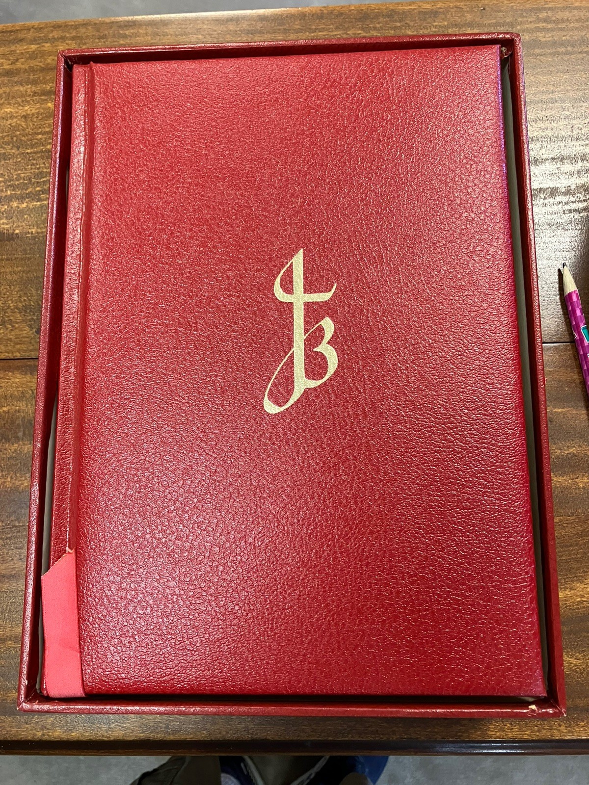 Salvador Dali The Jerusalem Bible Red Leather Bound Illustrated Bible 1970 EUC