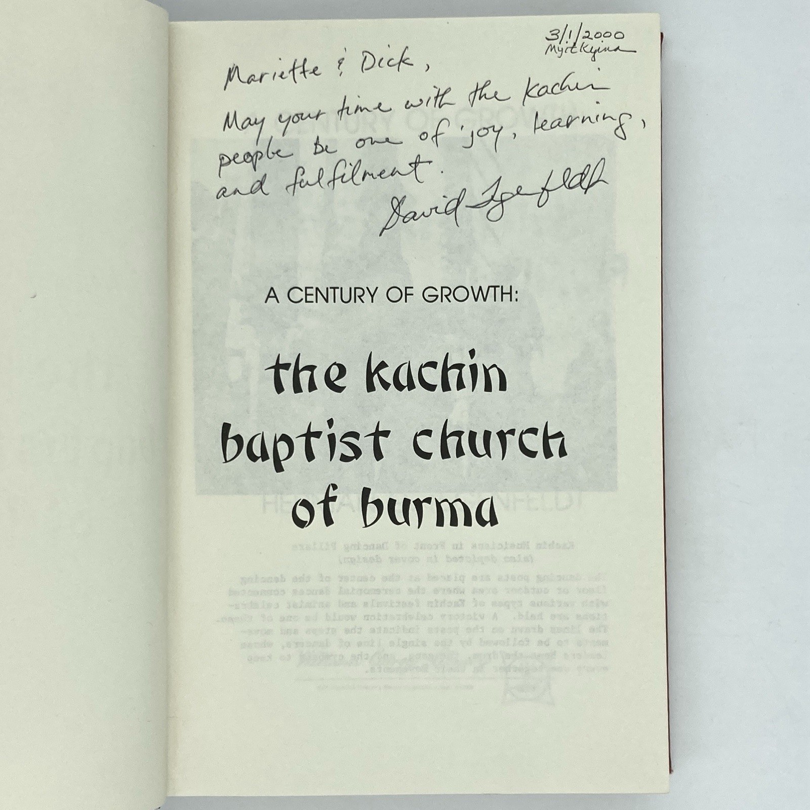 *Signed by son* A Century of Growth – Herman Tegenfeldt (William Carey, 1974)