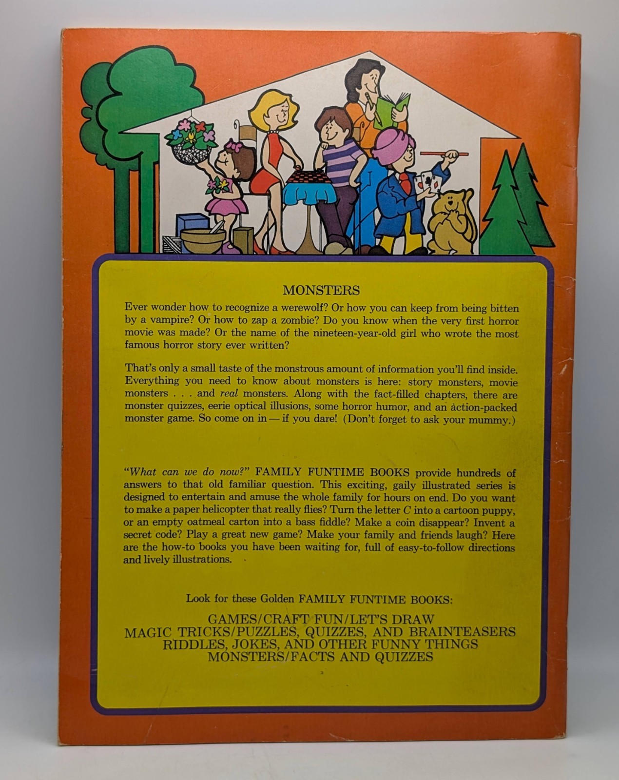 Vintage Monsters 1977 Golden Book Unused Horror Activity Retro Halloween Quizzes