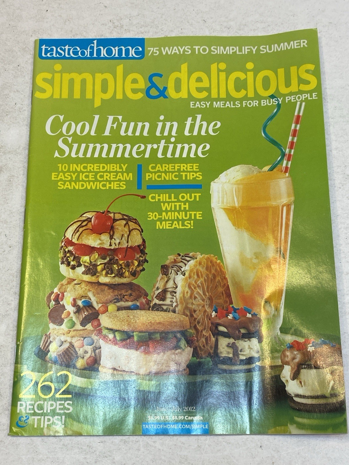 Taste of Home Simple Delicious Magazine Jun Jul 2012 Ice Cream Sandwiches Picnic