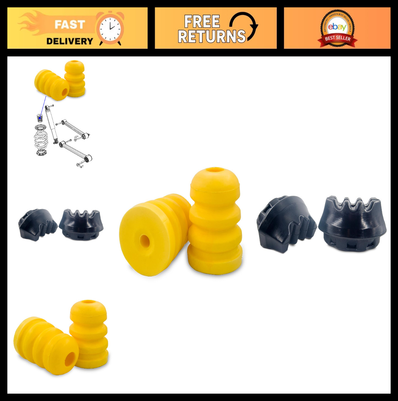Front & Rear Bump Stops for Jeep Liberty 2008-2012 KK – Durable Suspension Upgra