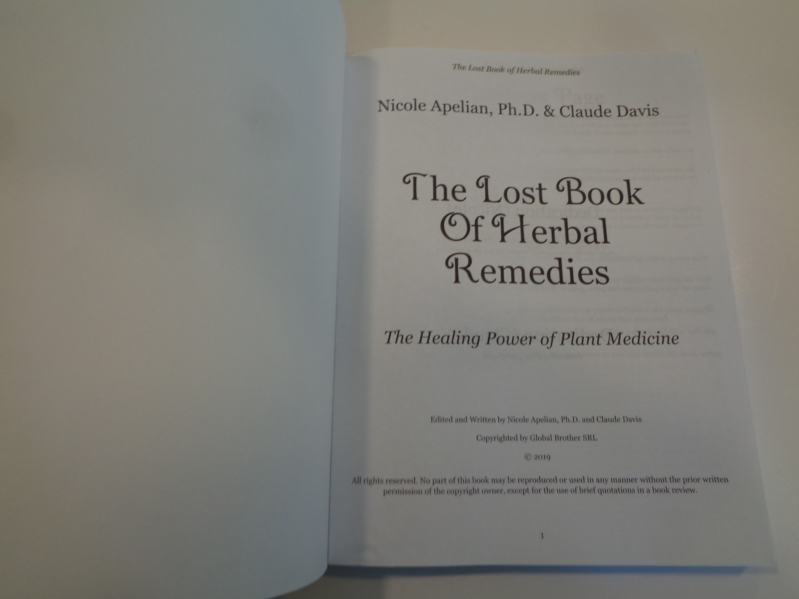The Lost Book of Herbal Remedies by Claude Davis and Nicole Apelian Home Cures