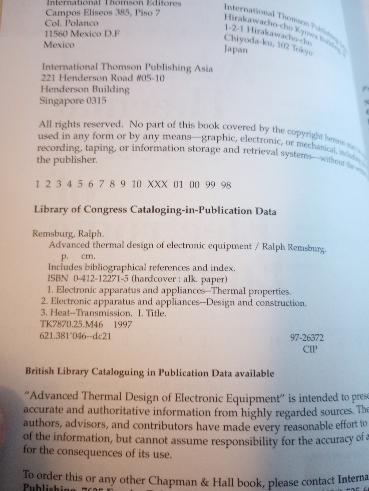 Advanced Thermal Design of Electronic Equipment by Ralph Remsburg (1998,…