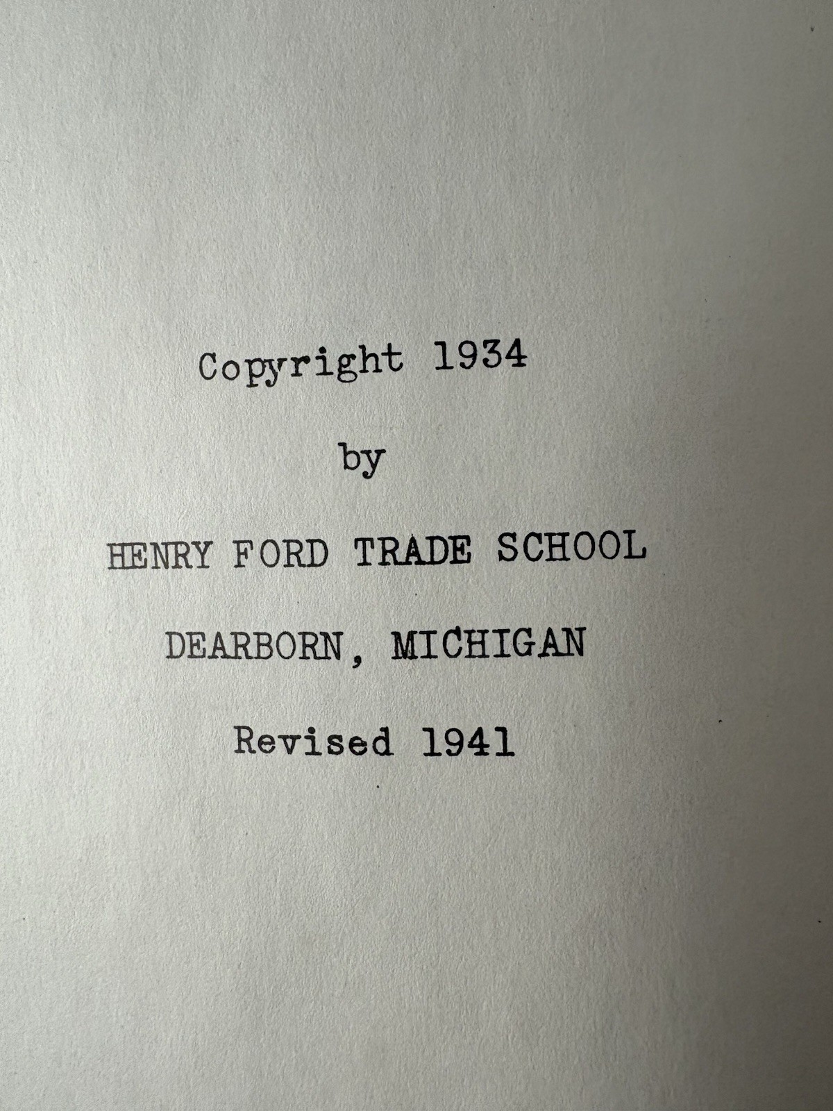 Rare Vintage Highly Sought 1941 Revised Edition HENRY FORD Shop Theory