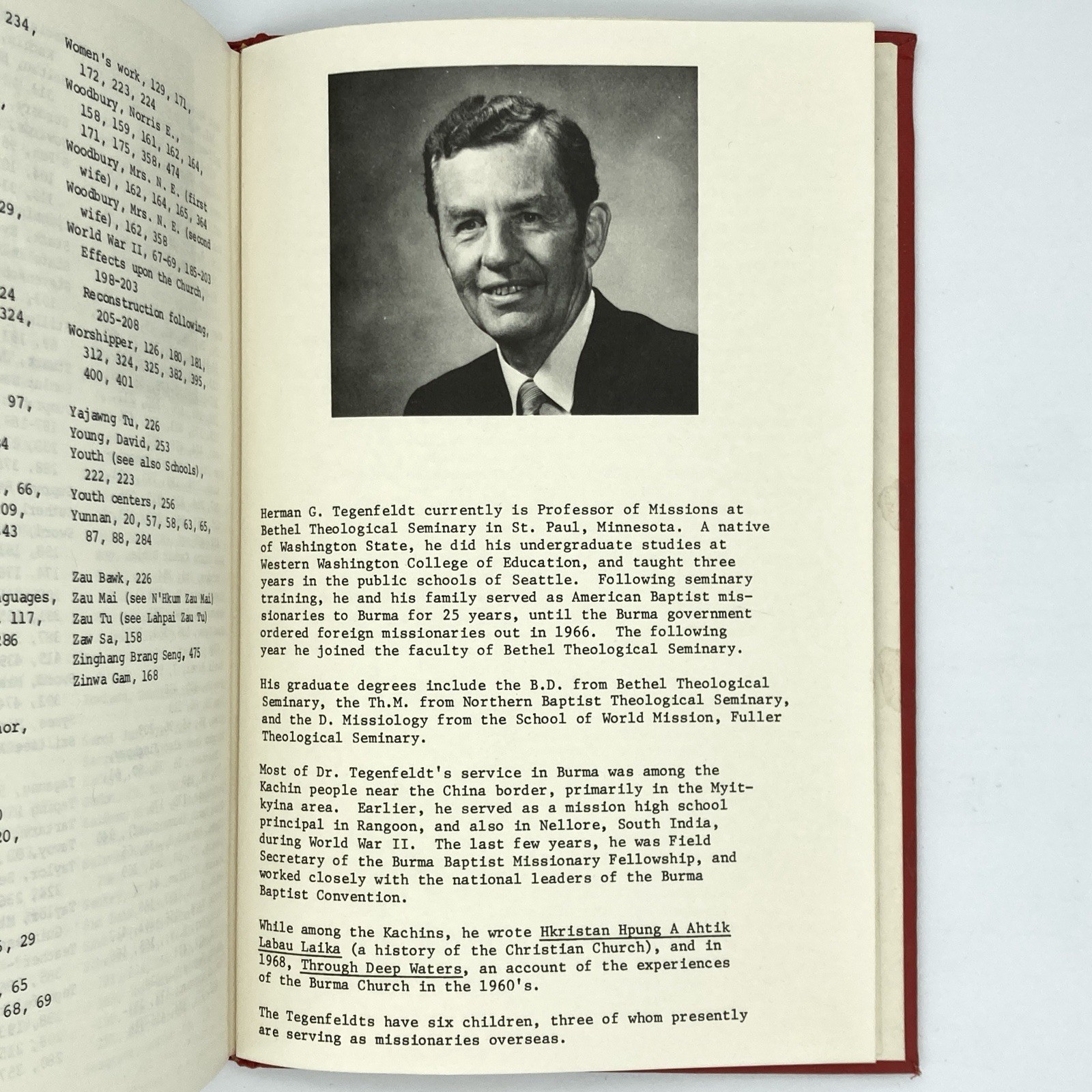 *Signed by son* A Century of Growth – Herman Tegenfeldt (William Carey, 1974)