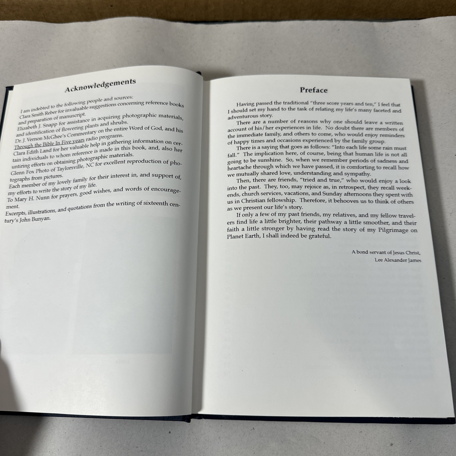 Autobiography Lee Alexander James 1996 Alexander County North Carolina Preacher