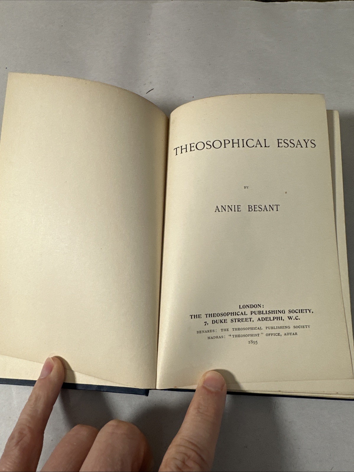 Theosophical Essays by Annie Besant 1895 First Edition Occult Rare Book