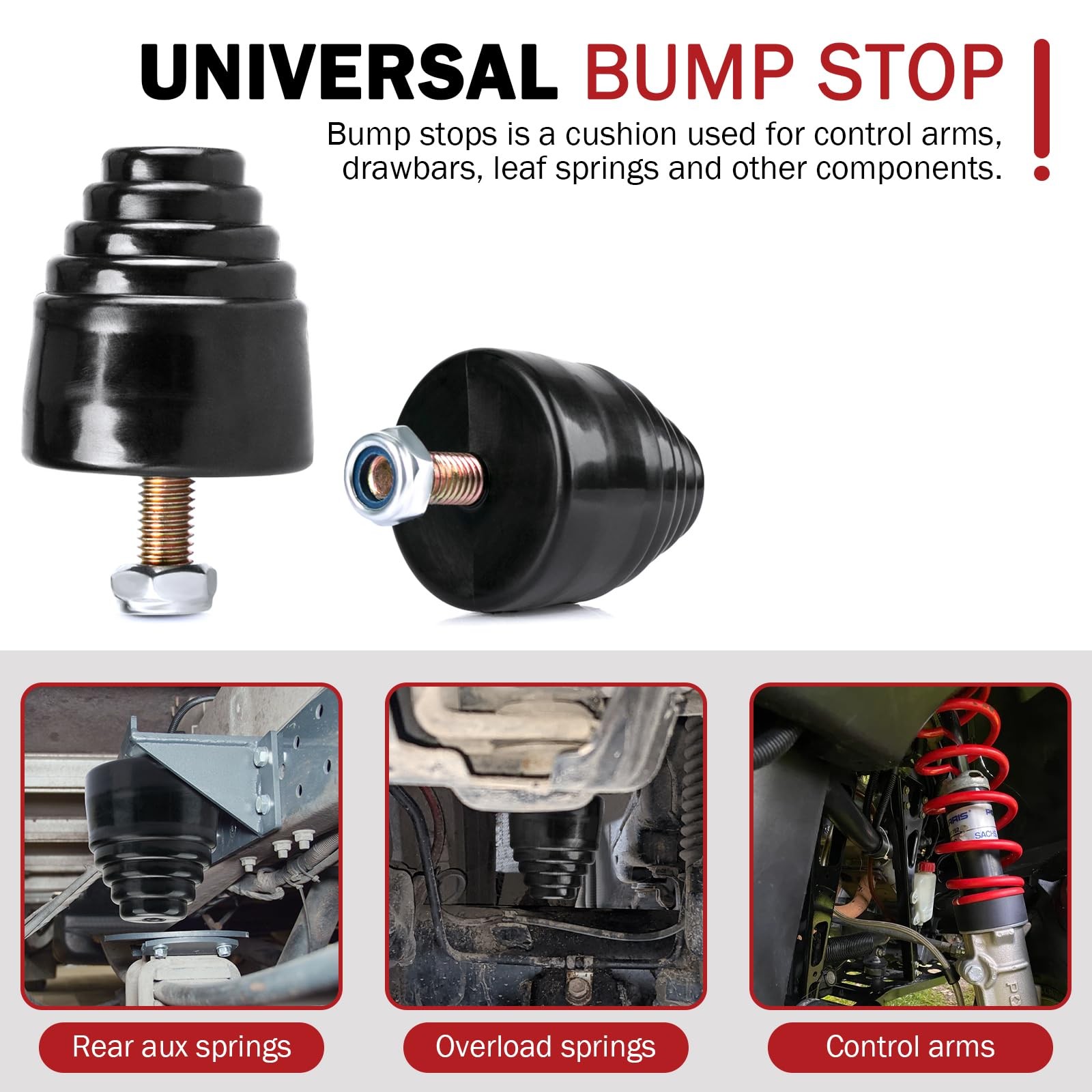 Suspension Bump Stop 9.9101G Black Universal Bump Stops Kit for Cars, Trucks …