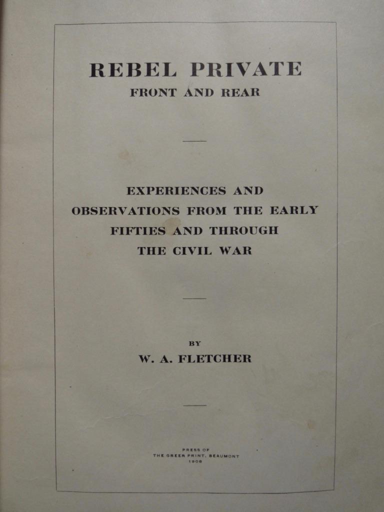 REBEL PRIVATE FRONT AND REAR – CONFEDERATE 8th TEXAS CAVALRY – FIRST EDITION