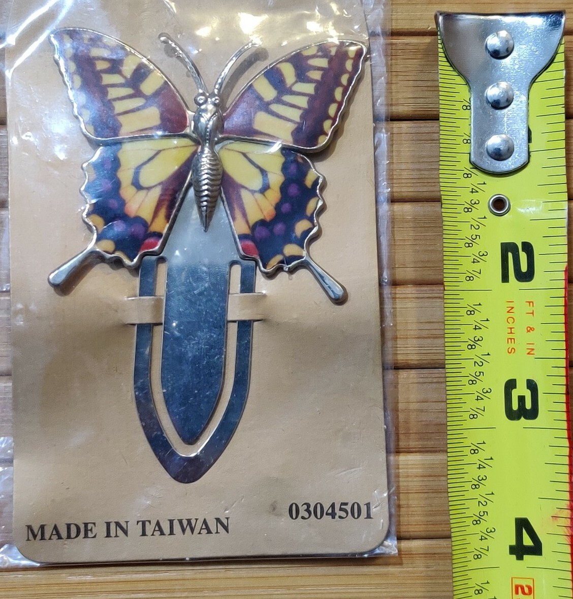 Butterfly Metal Slip-On Bookmark /Insert Marker / Paper Clip 3.5×2.5″ NEW