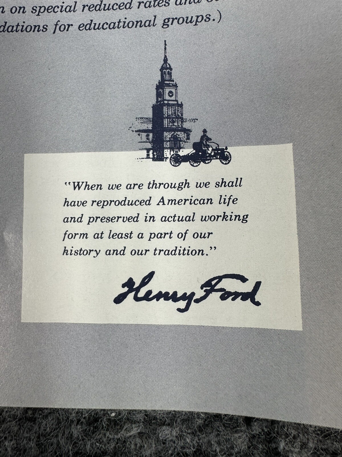 Vintage Tri-Fold Pamphlet Brochure Henry Ford Museum & Greenfield Village
