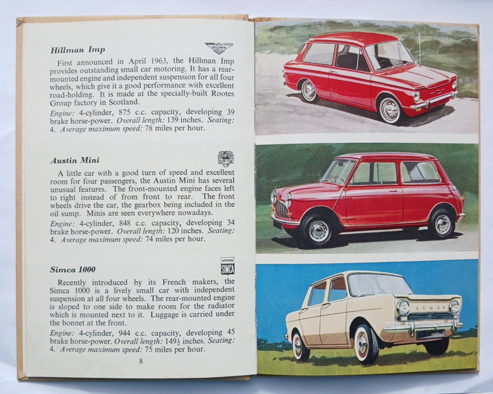 Ladybird Book of Motor Cars 1963, series 584, revised ed, 2/6, DJ, David Carey