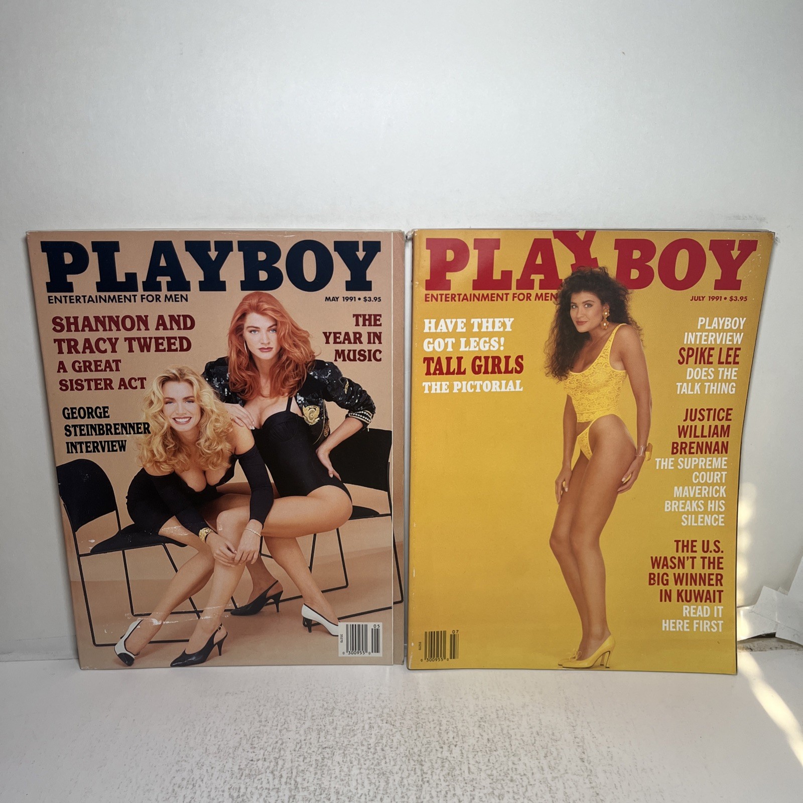 Lot Of 8 Vintage 1991 Playboy Magazines Jan, Apr, May, Jul, Aug, Sep, Nov, Dec