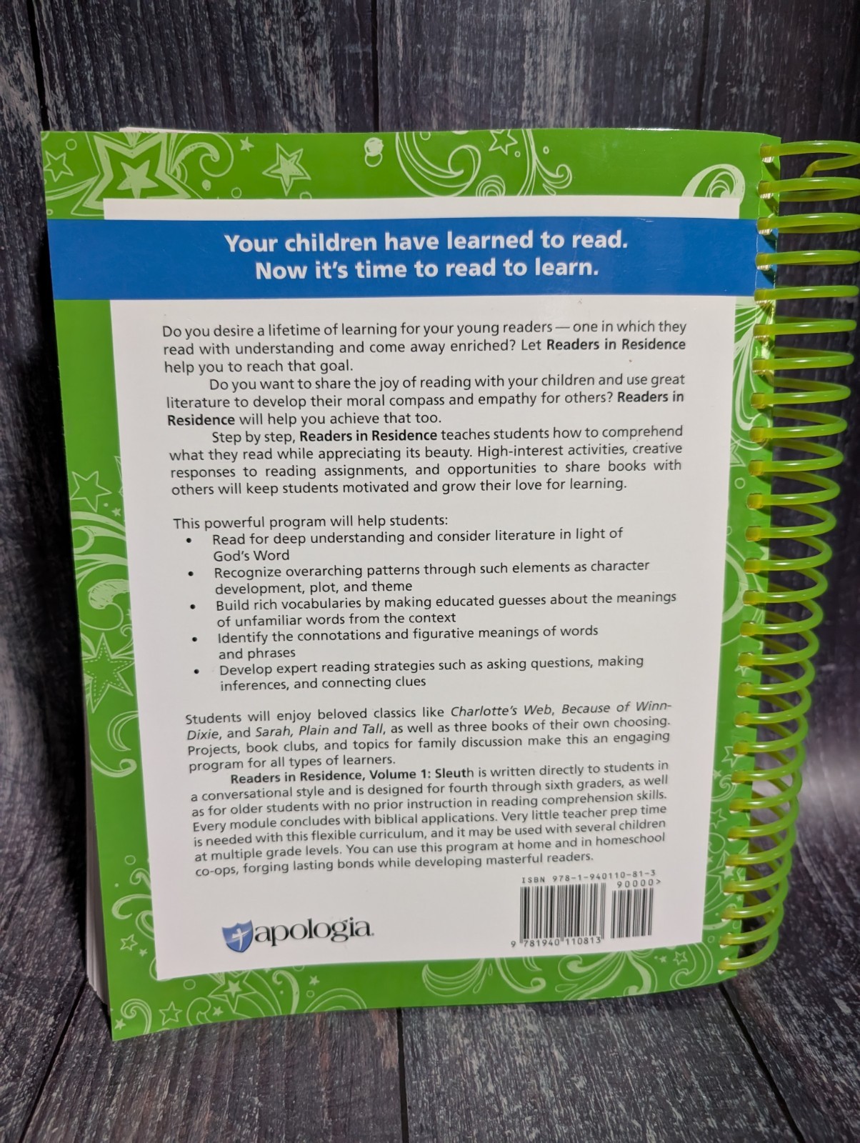 Readers in Residence 4th Grade Vol 1 All in One Student Text Workbook Bell