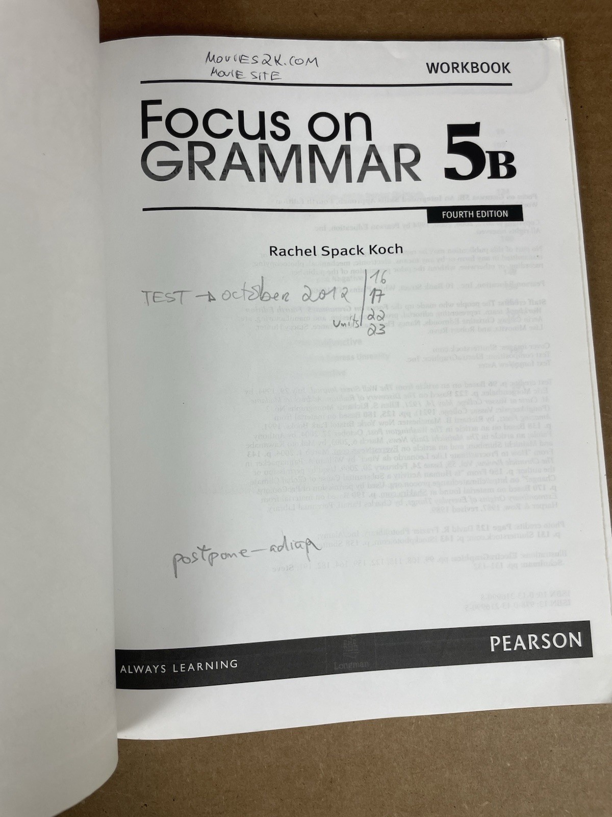 Focus on Grammar 4A 4B 5A 5B Student Books & Workbooks Set 8 Pearson 4th Ed