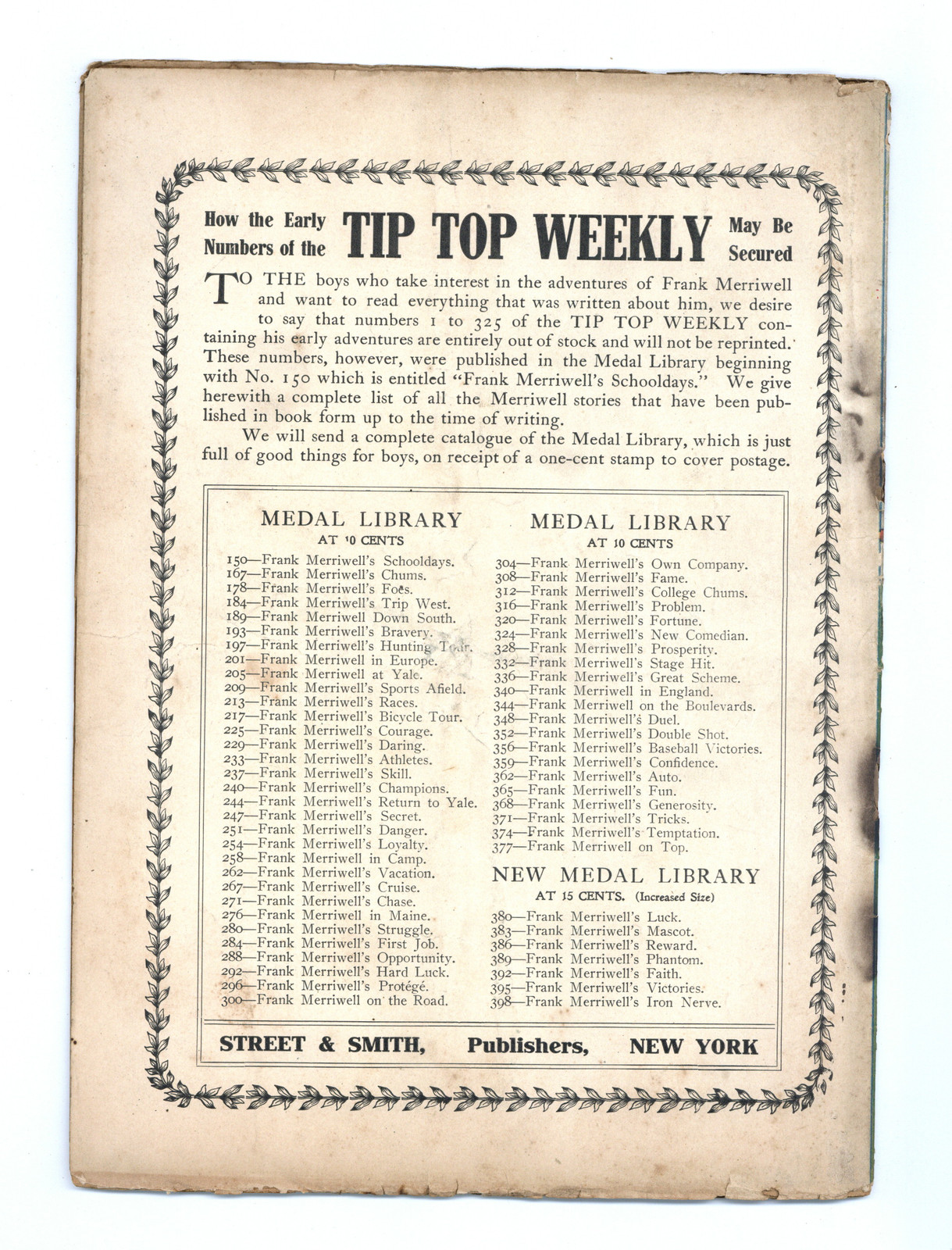 Tip Top Weekly #584 GD- 1.8 1907 Low Grade