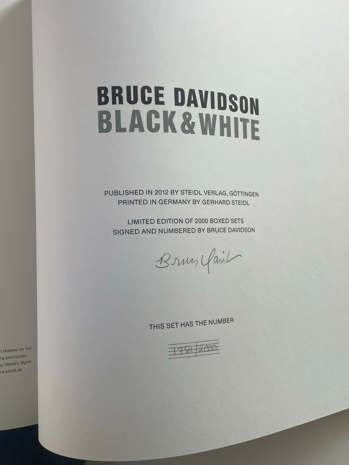 Bruce Davidson’s Black & White new signed on slipcase and in Volume 1