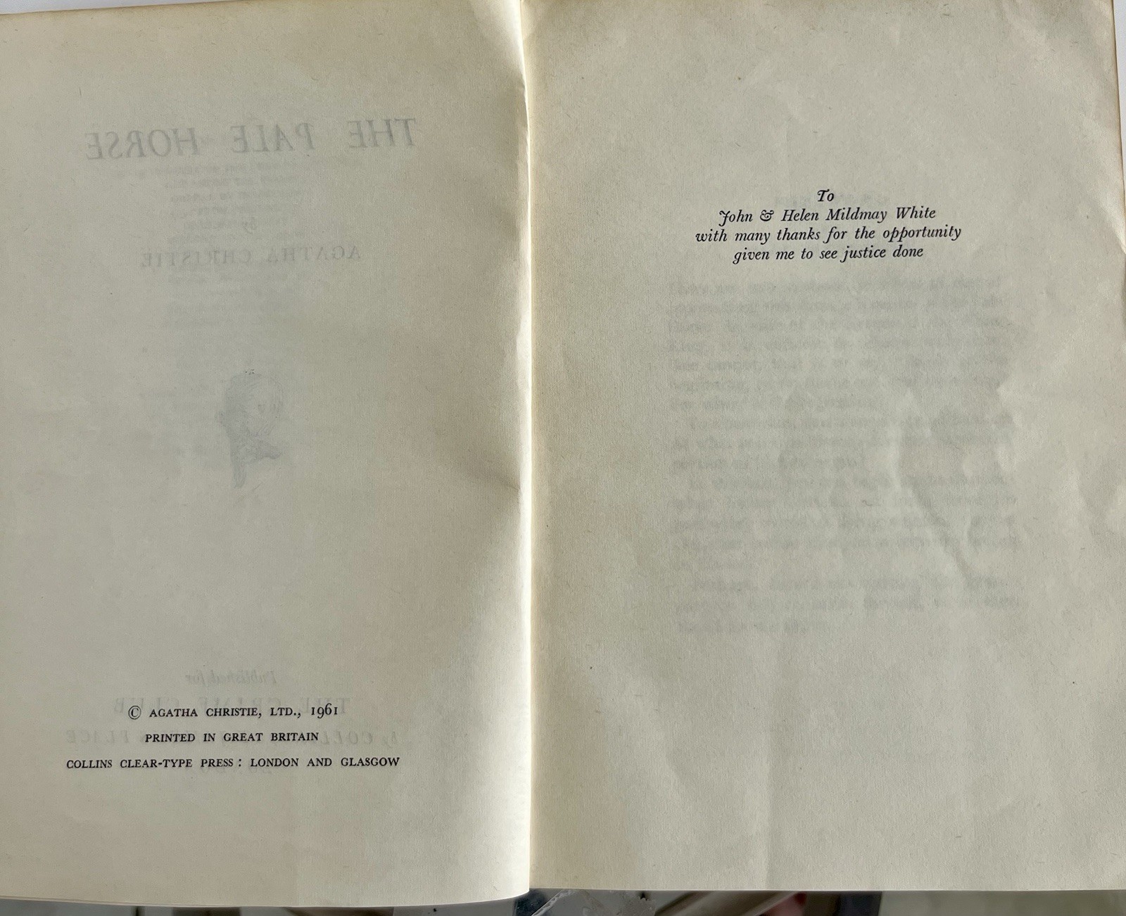 Agatha Christie-The Pale Horse Uncorrected Advance Proof 1961 Collins Crime Club