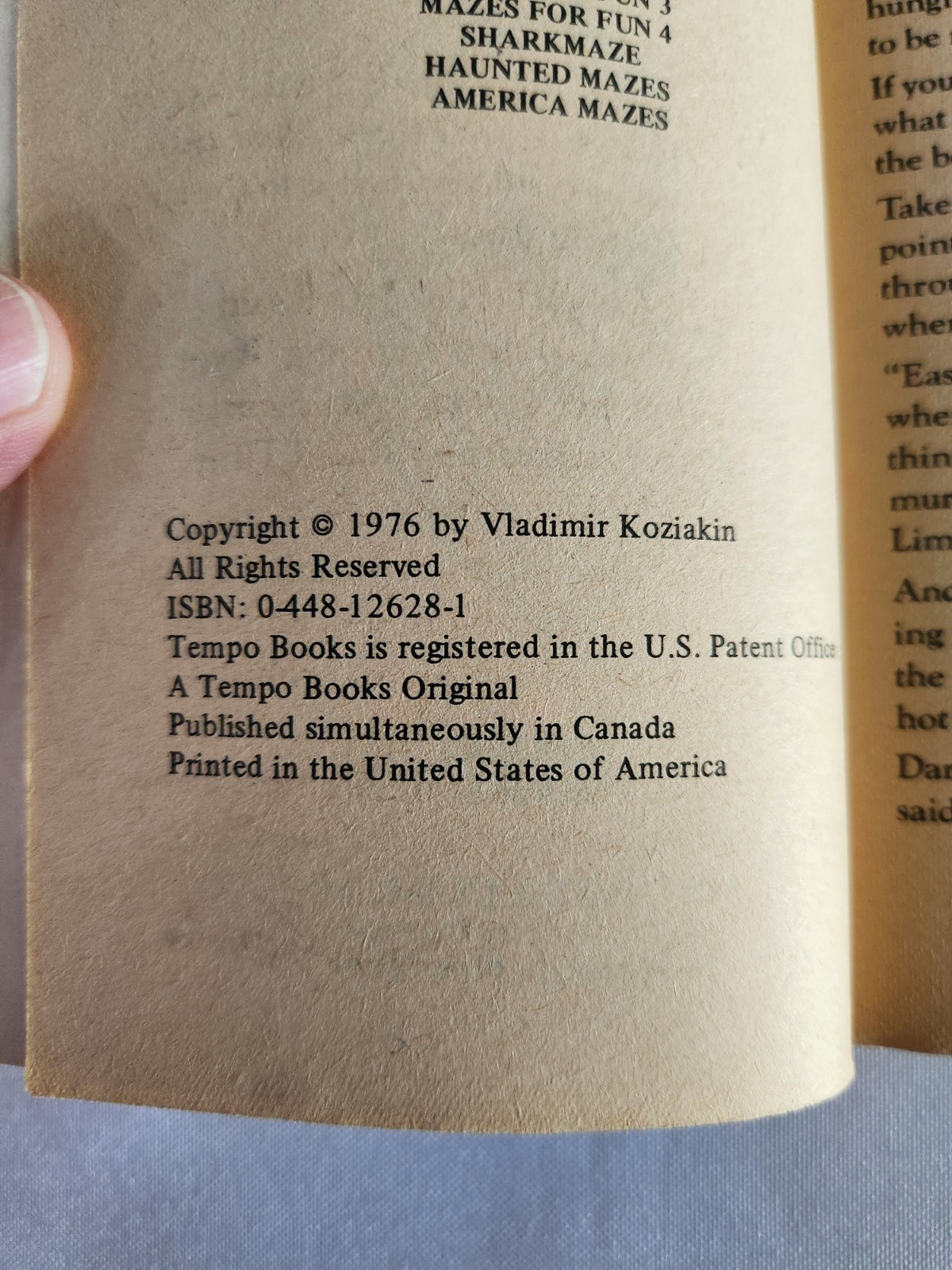Movie Monster Mazes Paperback Book By Vladimir Koziakin 1976 Horror Halloween
