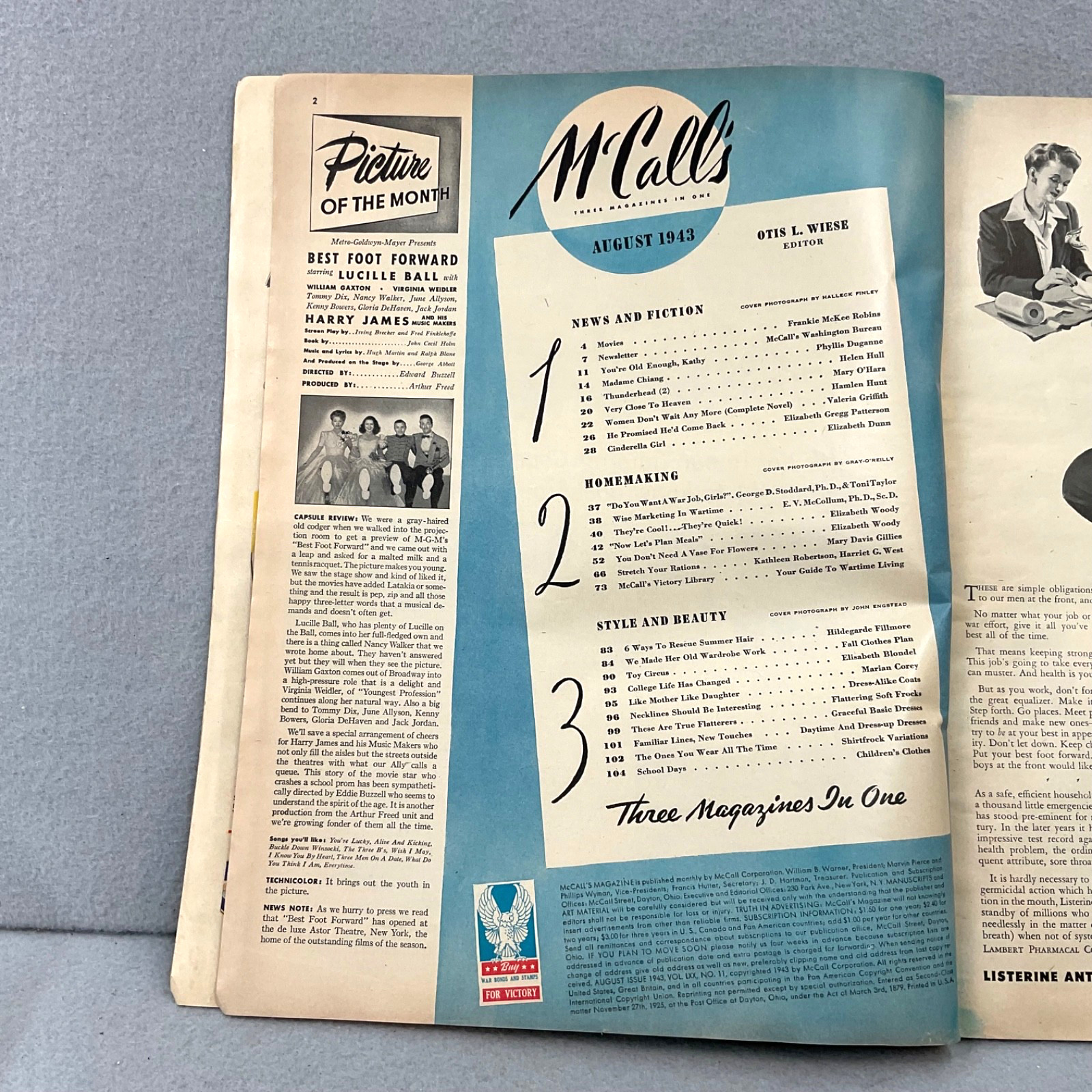 1943 McCalls Magazine August Historic Interview-Madame Chang, Food 80+ Years